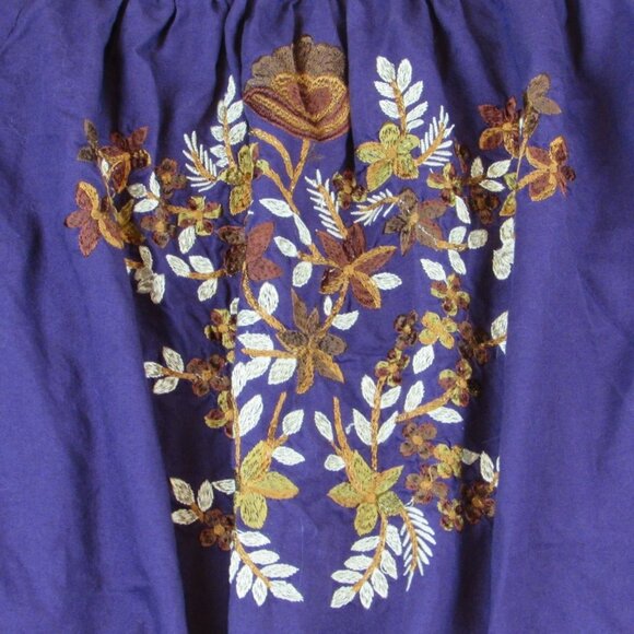 EUC Free People Dress Womens Purple Fleur Du Jour Floral Embroidered Mini Boho M - Picture 6 of 8